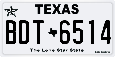 TX license plate BDT6514