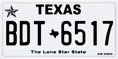 TX license plate BDT6517