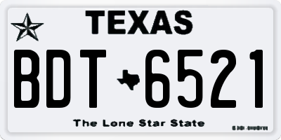TX license plate BDT6521