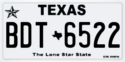 TX license plate BDT6522