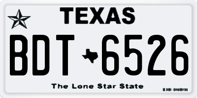 TX license plate BDT6526
