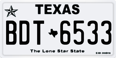 TX license plate BDT6533