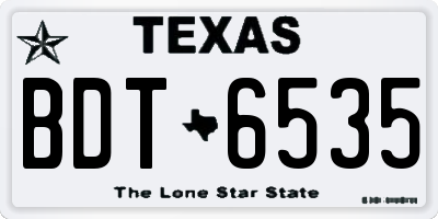 TX license plate BDT6535