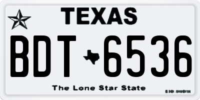 TX license plate BDT6536