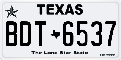 TX license plate BDT6537
