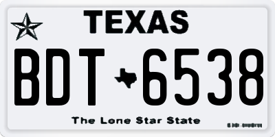 TX license plate BDT6538