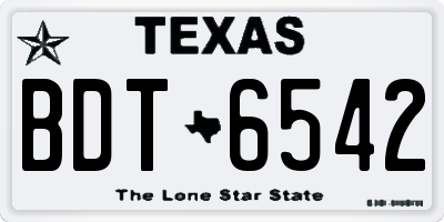 TX license plate BDT6542