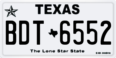 TX license plate BDT6552