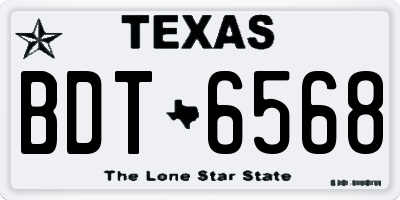 TX license plate BDT6568