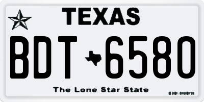 TX license plate BDT6580