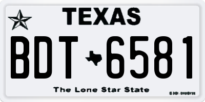 TX license plate BDT6581