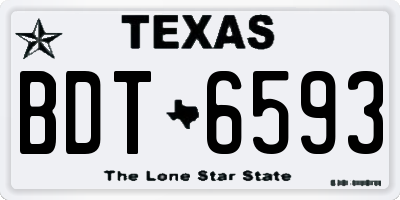 TX license plate BDT6593