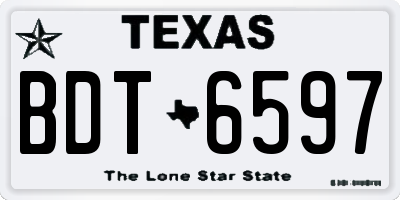 TX license plate BDT6597