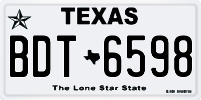 TX license plate BDT6598