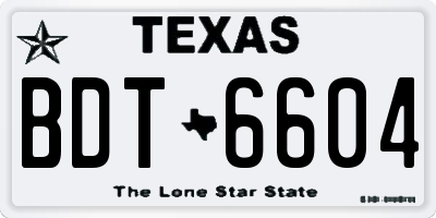 TX license plate BDT6604