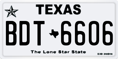TX license plate BDT6606