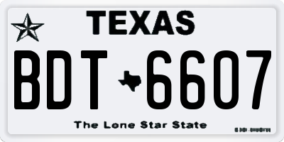 TX license plate BDT6607