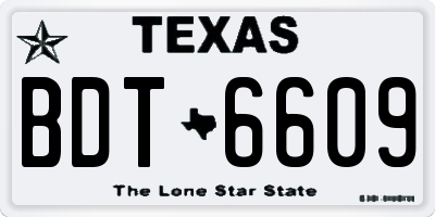TX license plate BDT6609