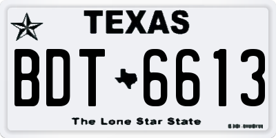 TX license plate BDT6613