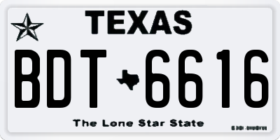 TX license plate BDT6616