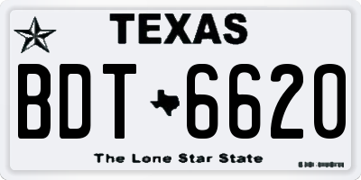 TX license plate BDT6620