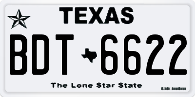 TX license plate BDT6622