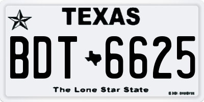 TX license plate BDT6625