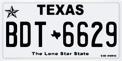 TX license plate BDT6629