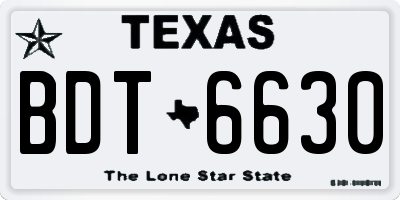TX license plate BDT6630