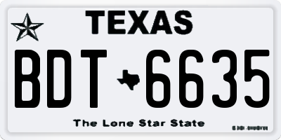 TX license plate BDT6635