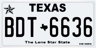 TX license plate BDT6636