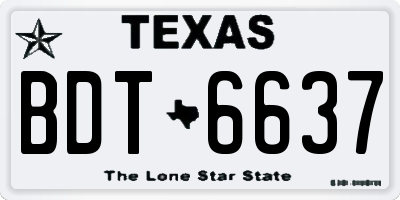 TX license plate BDT6637