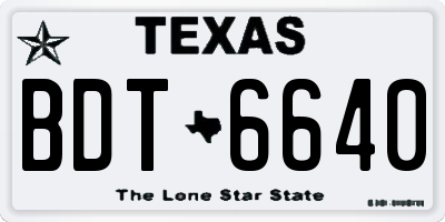 TX license plate BDT6640