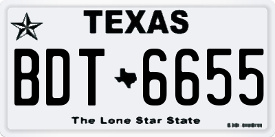 TX license plate BDT6655