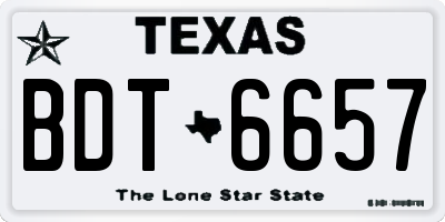 TX license plate BDT6657