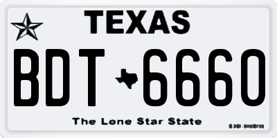 TX license plate BDT6660