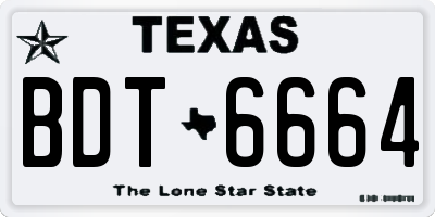 TX license plate BDT6664