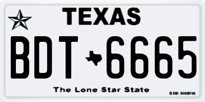 TX license plate BDT6665