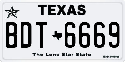 TX license plate BDT6669