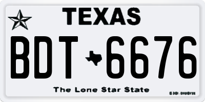 TX license plate BDT6676