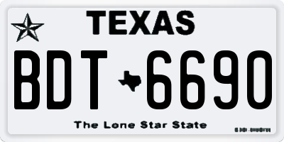 TX license plate BDT6690