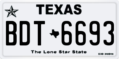 TX license plate BDT6693
