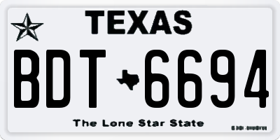 TX license plate BDT6694