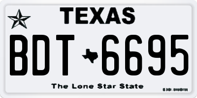 TX license plate BDT6695