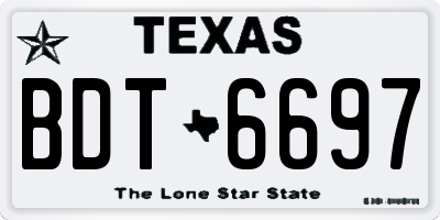 TX license plate BDT6697