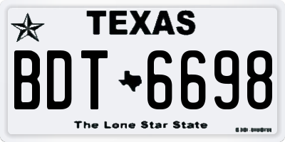 TX license plate BDT6698