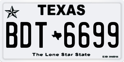 TX license plate BDT6699