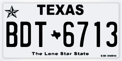TX license plate BDT6713