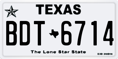 TX license plate BDT6714