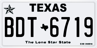 TX license plate BDT6719